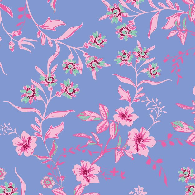 Vector patrón floral transparente. dibujado a mano. para textiles, papeles pintados, impresos, papel envolvente. estilo libertad