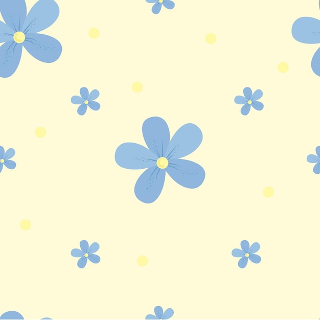 Patrón floral transparente para el diseño Pequeñas flores azules Plantilla elegante para estampados de moda
