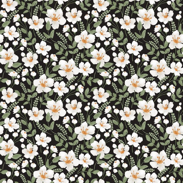 Patrón floral transparente Diseño vectorial para decoración interior de tela de cubierta de papel y otros
