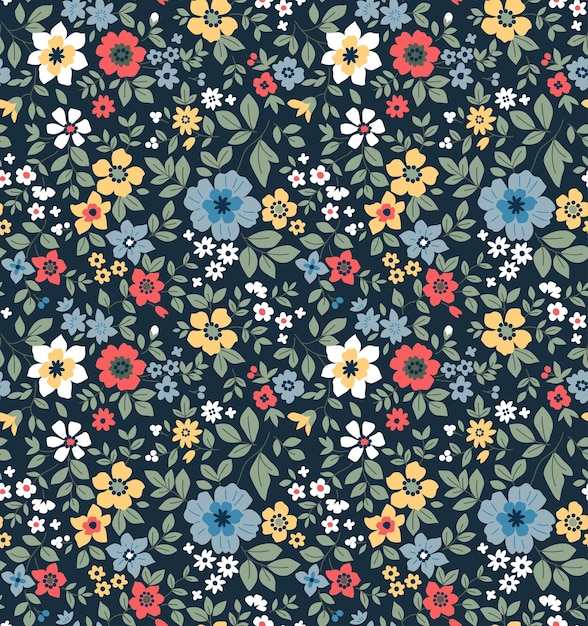 Patrón floral transparente Ditsy fondo de pequeñas flores de colores