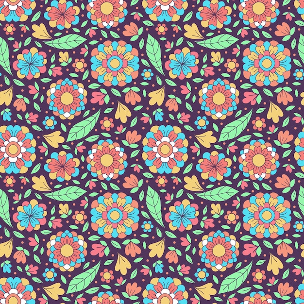 Vector patrón floral transparente en estilo retro ilustración vectorial diseño de moda para cualquier propósito