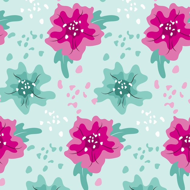Patrón floral transparente. Flores de dibujo a mano. Diseño vectorial para papel, cubierta, tela.