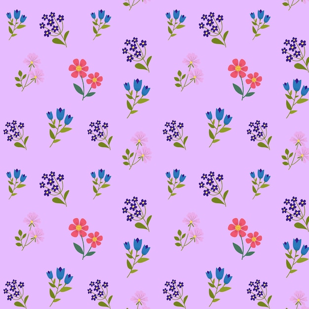 Vector patrón floral transparente con fondo azul claro