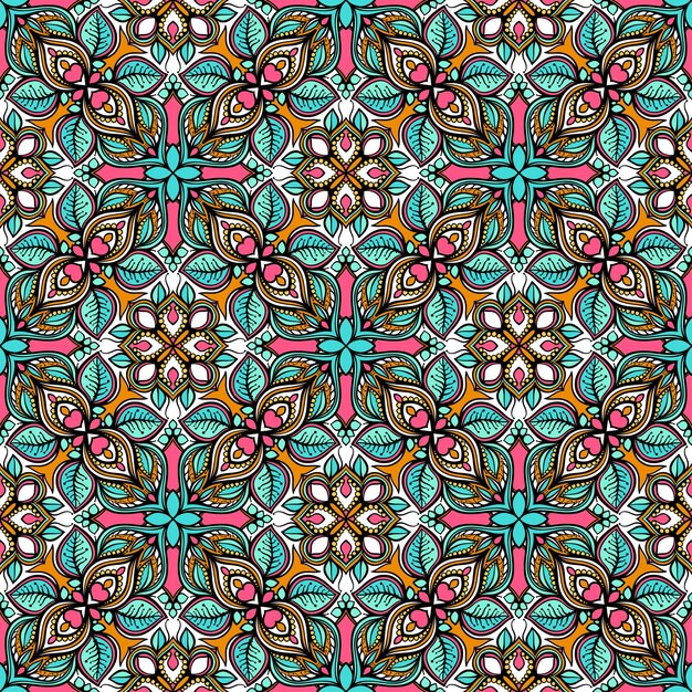 Patrón floral transparente de hojas de color turquesa y corazones de color rosa
