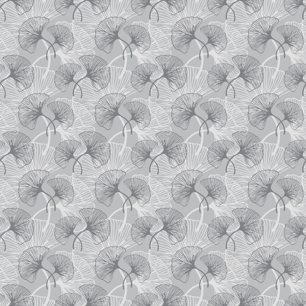 Patrón floral transparente con hojas de ginkgo gráfico hojas de ginkgo gráfico en vector