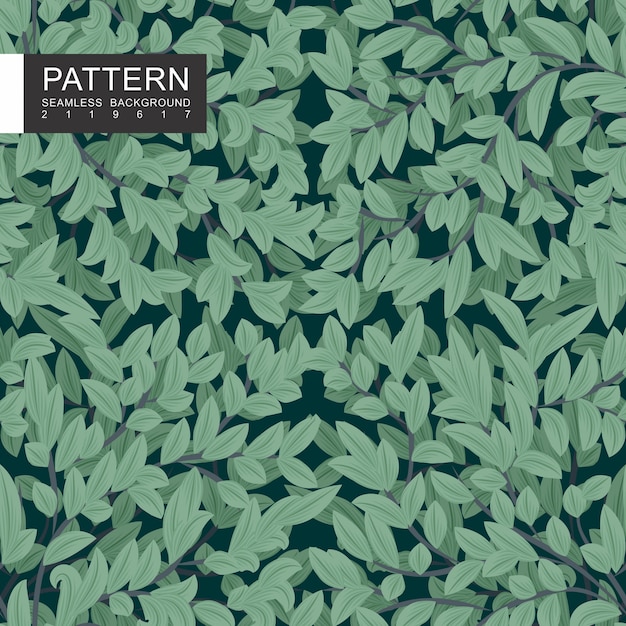 Patrón floral transparente hojas verdes