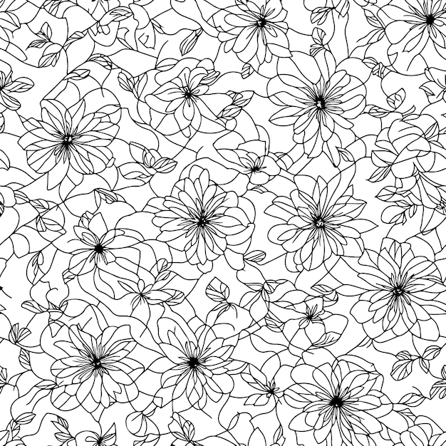 Patrón floral transparente Líneas de flores diagonales patrón de fondo Patrón de línea Ilustración vectorial