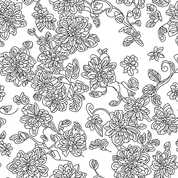 Patrón floral transparente Líneas de flores diagonales patrón de fondo Patrón de línea Ilustración vectorial