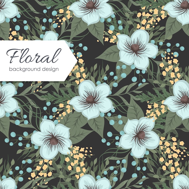 Patrón floral transparente de moda
