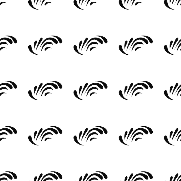 Patrón floral transparente negro sobre fondo blanco Vector de patrones sin fisuras de hojas en blanco y negro