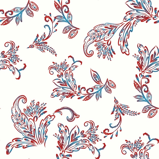 Patrón floral transparente. patrón decorativo vintage, ilustración vectorial