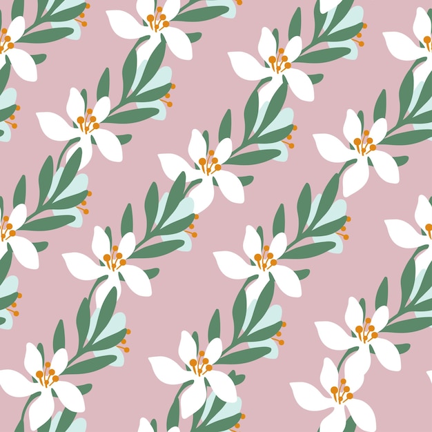 Patrón floral transparente romántico en estilo retro y colores pastel