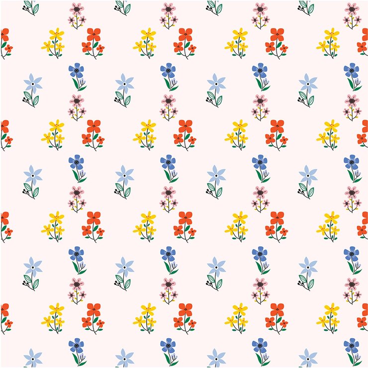 Patrón floral transparente simple con fondo brillante