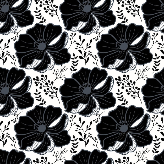 Patrón floral transparente para tela y flores textiles patrón repetido