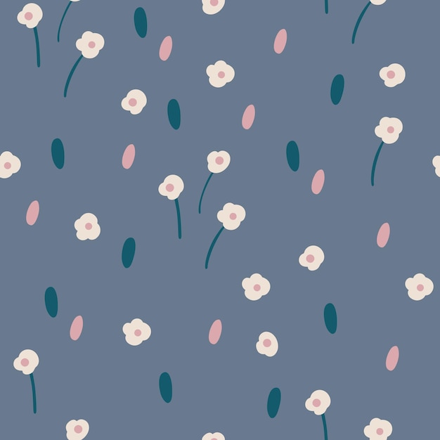 Patrón floral transparente Textura floreciente creativa Fondo de flores silvestres Ideal para telas textiles scrapbooking Ilustración de dibujos animados vectoriales