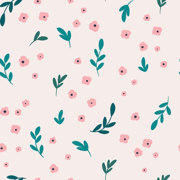 Patrón floral transparente Textura floreciente creativa Fondo de flores silvestres Ideal para telas textiles scrapbooking Ilustración de dibujos animados vectoriales