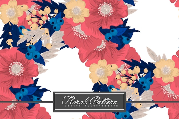 Patrón floral transparente en vector de fondo