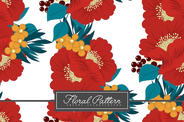 Patrón floral transparente en vector de fondo