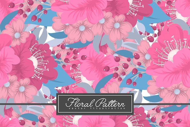 Patrón floral transparente en vector de fondo