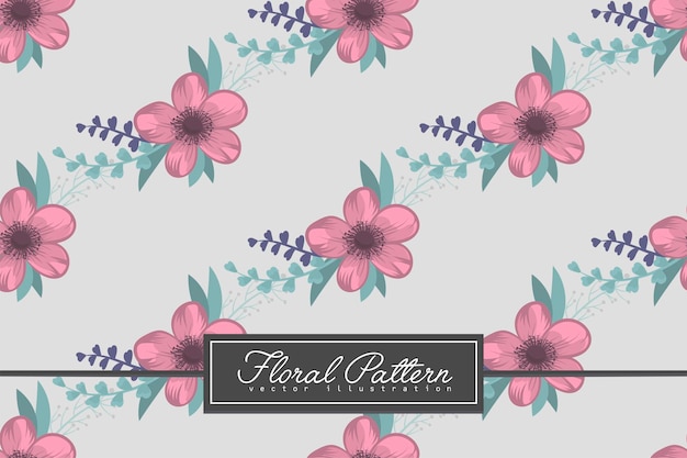 Patrón floral transparente en vector de fondo