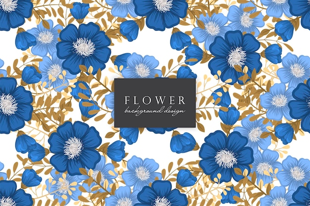Patrón floral transparente en vector de fondo