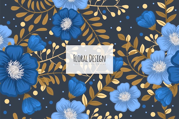 Patrón floral transparente en vector de fondo
