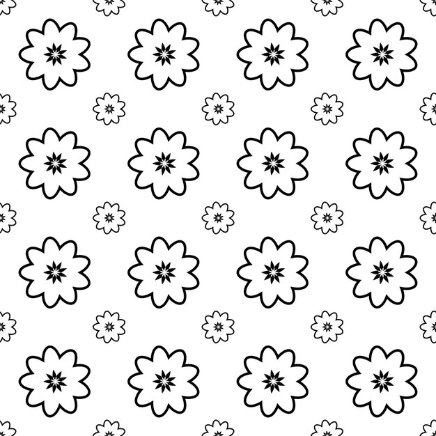 Patrón floral transparente vector forma de flor garabato planta textura abstracta ilustración de fondo