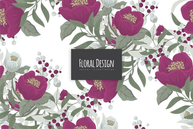 Patrón floral transparente en vector. Plantilla de fondo de pantalla