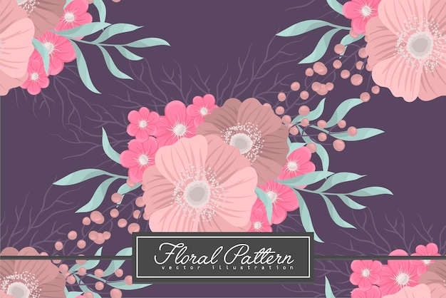 Patrón floral transparente en vector. plantilla de fondo de pantalla