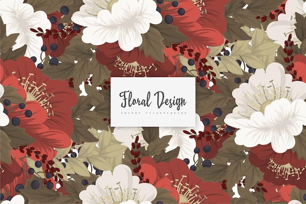 Patrón floral transparente en vector. Plantilla de fondo de pantalla