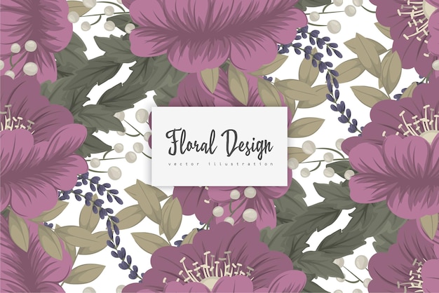 Patrón floral transparente en vector. Plantilla de fondo de pantalla