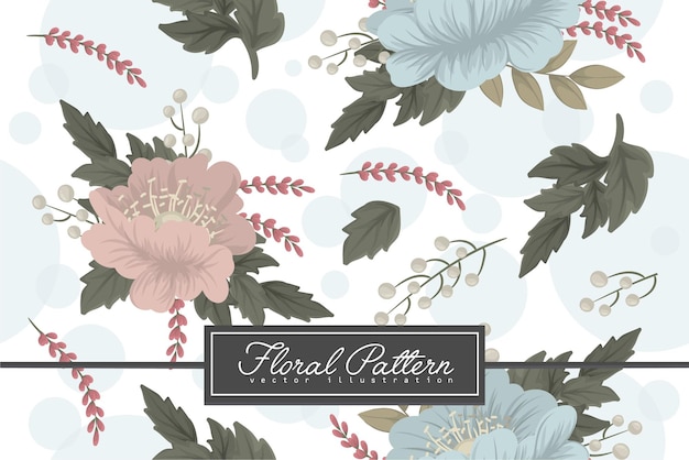 Patrón floral transparente en vector. Plantilla de fondo de pantalla