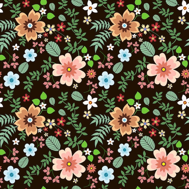 Patrón floral transparente en vector