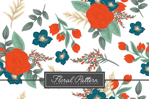 Patrón floral transparente en vector