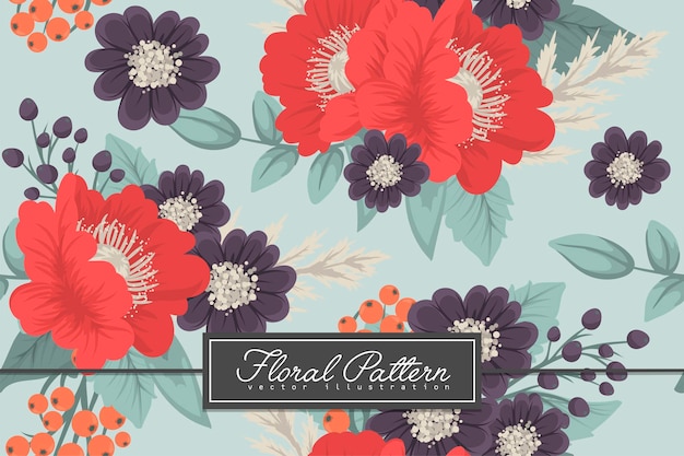 Patrón floral transparente en vector