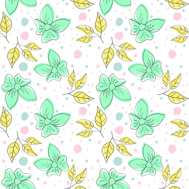 Patrón floral transparente en vector