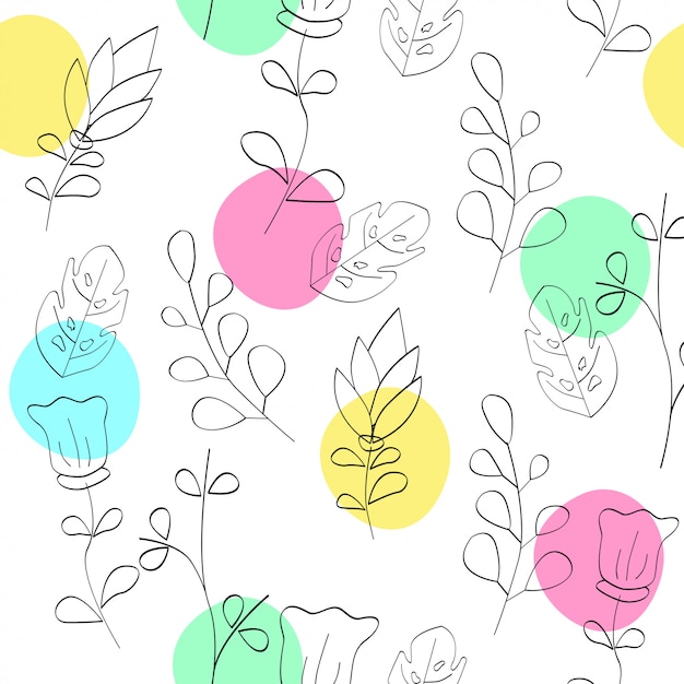 Patrón floral transparente en vector