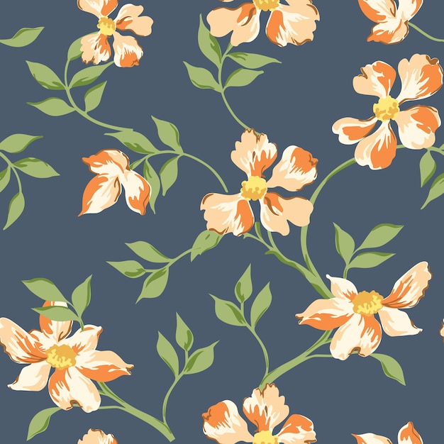 Vector patrón floral transparente