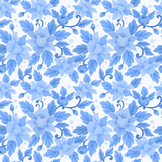 Patrón floral transparente