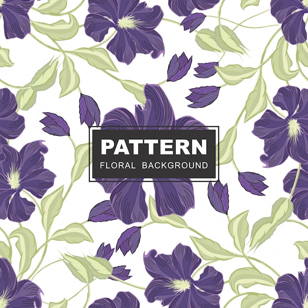 Patrón floral transparente