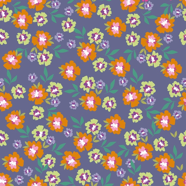 un patrón floral con una variedad de flores