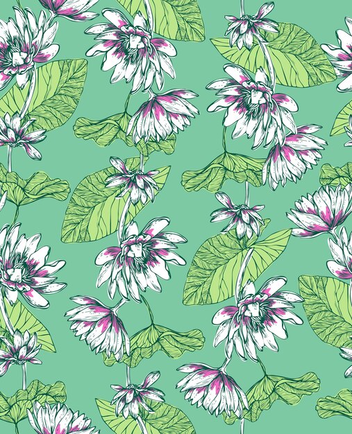 Patrón floral en vector. Flores silvestres, hojas, ramas, dulces repiten el diseño del patrón.