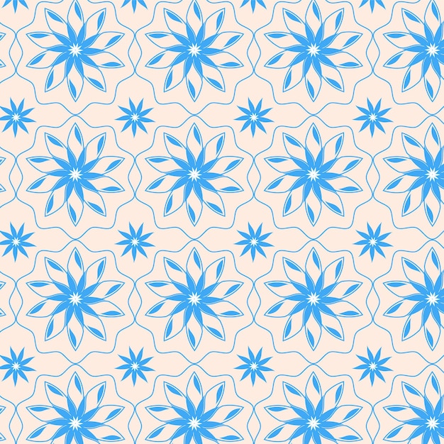 patrón floral vectorial y diseño de fondo con color azul