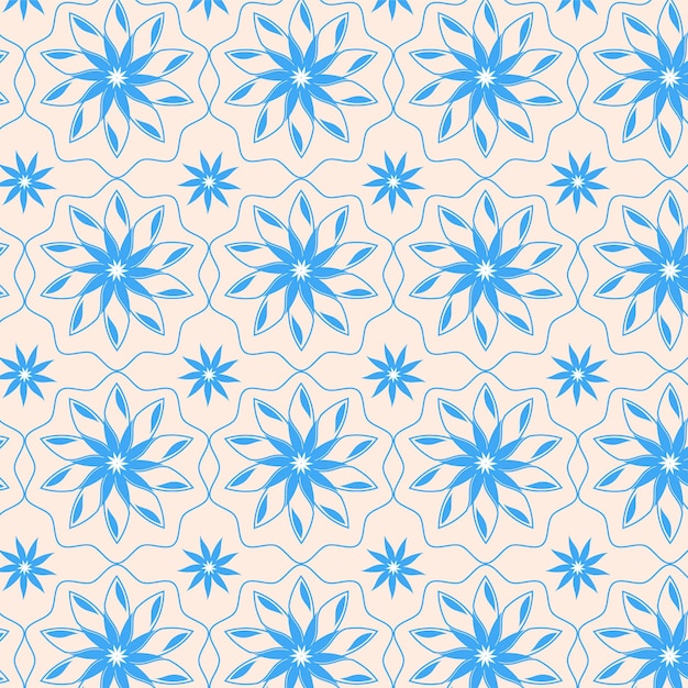 patrón floral vectorial y diseño de fondo con color azul