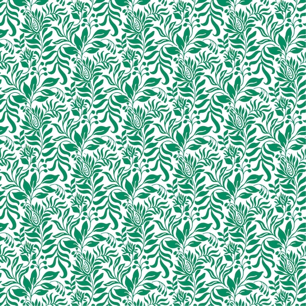 un patrón floral verde sobre un fondo blanco