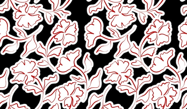 Patrón de flores abstractas Dibujado a mano patrón floral