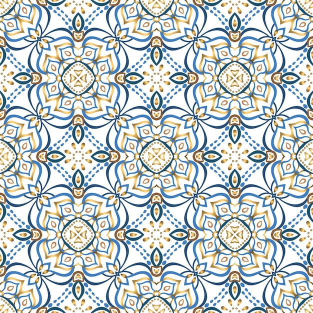 Patrón de flores abstractas Elementos de mandala Fondo sin costuras florecido para tapicería de papel tapiz