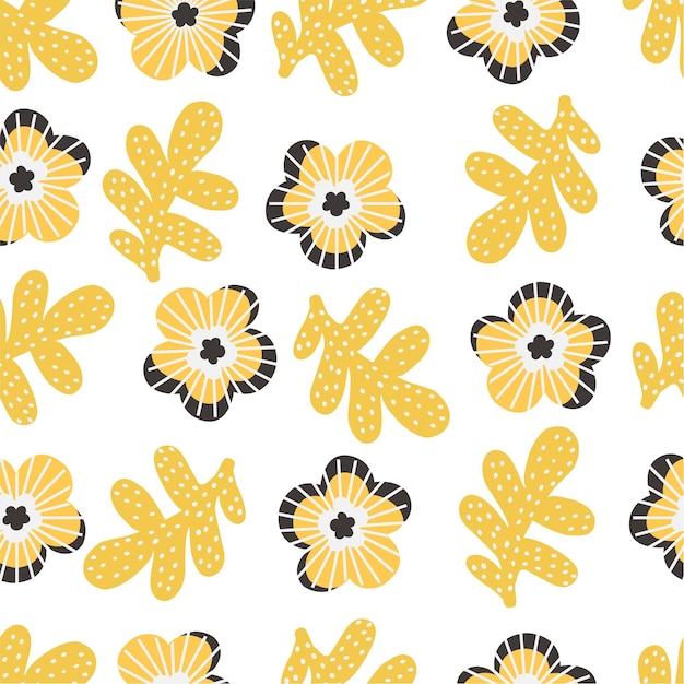 patrón flores amarillo