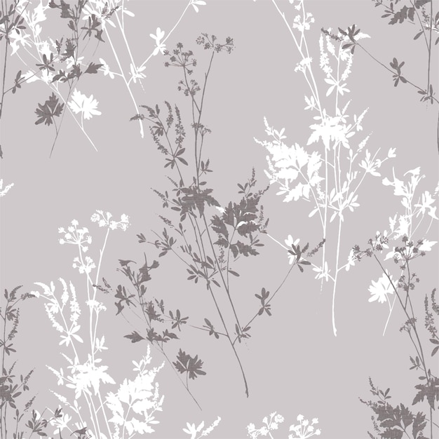 Patrón con flores y arte vectorial de hojas