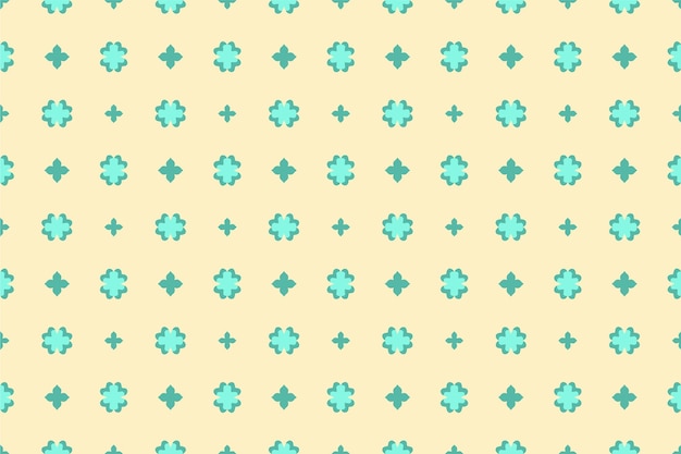 Un patrón con flores azules sobre un fondo amarillo.